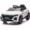 EGLEMTEK Auto Elettrica Bambini Audi SQ8 e-Tron 12V Con Licenza Ufficiale Sedile in Pelle Ruote EVA Telecomando 2.4GHz Luci LED MP3 Soft Start Porte Apribili Auto 3-6 Anni (Bianco)