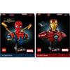 BRICKCOMPLETE Lego Marvel 76327 Iron Man MK4 & 76326 Iron Spider-Man Busto