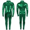 Generisch Costume di Halloween per bambini, costume da cosplay metallizzato, tuta lucida, unisex, a maniche lunghe, per carnevale