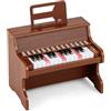 COSTWAY Tastiera Pianoforte per Bambini a 25 Tasti, Mini Pianoforte Digitale Giocattolo, con Velocità e Volume Regolabili, Tasto Luminoso e Leggio Rimovibile, per Ragazzi 3+ Anni (Marrone)