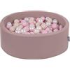 KiddyMoon Fodera con Cerniera per Piscina per Bambini 90X30cm/300 Palline, Erica: Beige Pastello/Rosa Chiaro/Perla