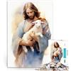 LKASGCBY puzzle 1000 pezzi per adulti Gesù Cristo - Il Buon Pastore Allena il tuo cervello e le tue mani Adatto per la decorazione del desktop 52x38cm