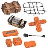 Ezweiji RC Crawler Car Decorazione da tetto 12 in 1 contenitore per serbatoio, rete bagagli, pala, per Traxxas Desert Racer Slash1/18 TRX4M 1/24 SCX24 RC Crawler Car Truck Barre portapacchi (nuovo