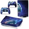 GALSOR Protettivo Decal Skin Per PS 5 Disk Edition Console 2 Controller Vinile Cover Wraps Per PS5 Disc Version 15458 Senza Bolle E Senza Residui