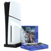 Dwdzey Supporto console per PS5 Slim, supporto di base per console di gioco con accessori per il rack di archiviazione dei dischi per PS5 Slim