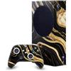 Head Case Designs Nero E Oro Marmo Pacchetto Console Da Gioco Wrap E Pelle Per Controller Compatibile con Xbox Series S Console & Controller Bundle