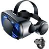 BHJAYIGS Occhiali VR, Visore Realtà Virtuale 3D, VR Visore Cuffie, Glasses 3D con Lenti HD Anti Luce Blu, Compatibili con Smartphone iPhone Android da 4,7-7,2 Pollici, Regalo di Natale, Regalo(A)