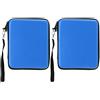 XinrZythrop 2 pezzi Custodia rigida in EVA per 2DS, borsa protettiva con cordoncino e doppio zip, custodia portatile resistente agli urti e alla polvere con cordino da appendere per c (Blu)