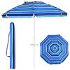KOMFOTTEU Ombrellone da Spiaggia 200 cm, Parasole da Giardino con Portabicchieri e Borsa per il Trasporto, Pieghevole & Leggero, Ombrellone da Balcone Protezione Solare, per Patio, Piscina (Blu Scuro)