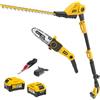 Alloyman 2-in-1 Tagliasiepi e Potatore Telescopico a Batteria 20V MAX, con 2 Batterie da 4,0Ah e Caricabatterie, Asta Telescopica da 2,4 m per la Potatura di Siepi e Arbusti