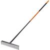 Kadax Rake, giardino duro, rastrello largo con manico in lungo 154,5 cm, fecondazione, rastrello da giardino prato e foglie (16 denti rettangolari)