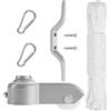 Brubaker Set per la Riparazione Asta della Bandiera - Set di Accessori Comprendente Corda, Moschettone, Tacchetta, Topper in Alluminio con Carrucola e Viti - Ricambi con Corda di Ricambio