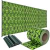LZQ Strisce frangivista in PVC, extra spesse, opache, a doppia asta, con 20 clip di fissaggio per recinzione da giardino, balcone (70 m x 19 cm, foglie grandi)