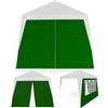 CASARIA 2 pannelli laterali per gazebo, 3 x 3 m, impermeabili, con finestra con chiusura lampo, per pareti laterali, da giardino, pieghevole, colore verde