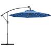 RELAX4LIFE Ombrellone da Giardino 3x3M con 32 Luci LED, Rotazione a 360° e Inclinazione Regolabile, Ombrellone da Balcone per Giardino Terrazzo e Patio (Blu)