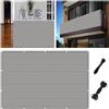 XUEDNGM Protettivi per Balconi 90 x 110 cm per Privacy - Facile da Installare Leggermente Trasparente Recinzione Giardino Copri Balcone con Corda per Balcone Giardino, Grigio Chiaro