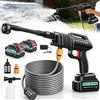 Lightasea Idropulitrice a batteria, 21 V, 62 bar, portatile, con 2 batterie, tubo flessibile da 5 m, ugello multifunzione 6 in 1, serbatoio filtro, per auto, prati, piscine, finestre, giardini