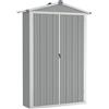 vidaXL Capanno da Giardino Grigio 116x45x175 cm in Acciaio Zincato