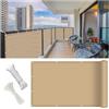 CUIMEI Copri Ringhiera Balcone Esterno 80 x 950 cm Blocco 98% Uv, Asciugatura Rapida Antistrappo, Protezione Visiva Balconi Telo Ombra con Occhielli Fascetta per Patio, Giallo sabbia
