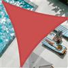 YAOYI Tenda A Vela Triangolare 5x5x7m Vela Ombreggiante HDPE Traspirante, Protezione Raggi UV 95%, per Feste All'aperto in Terrazza Giardino, con Corda, Rosso