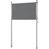 pro.tec Schermo Verticale da Balcone con Pali Telescopici Regolabili in Altezza tra 230-310 cm Tenda Parasole Frangivento Protezione Privacy - Larghezza 200 cm - Grigio Scuro
