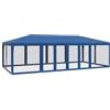 vidaXL Tenda per Feste 12 Pareti Laterali Rete Blu 8x4 m HDPE