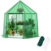 COSTWAY Mini Serra Portatile da Esterno per Inverno con Copertura in PE, Telaio in Metallo Anti-ruggine Rivestito in PE, Porta con Cerniera Arrotolabile e Finestre, Serra per Giardino e Cortile