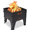 SearCook Braciere portatile da 35,1 x 35,1 cm, pieghevole, per esterni a legna, campeggio, accessori da esterni pieghevoli per barbecue, picnic, falò