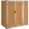 vidaXL Capanno per Attrezzi Marrone 161x89x161 cm in Acciaio Zincato
