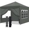 FANPAT Pop Up Gazebo 3x3 Pieghevole, con 4 Pareti, Tessuto Oxford 210D, Protezione UV 50+, Portatile Gazebo Esterno Resistente per Esterno, Matrimonio, Festa