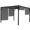 Mendler Gazebo pergola regolabile baldacchino moderno elegante giardino patio Baia acciaio poliestere - 4x4m grigio
