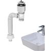 Generisch Set di tubi per lavandino, set di tubi di scarico per lavandino - Set di scarico anti odore - Kit sanitario anti-intasamento per lavabo, tubo di scarico per bagno, filtro per tubi per lavabo,