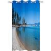 Hiseng Tende Gazebo per Esterno Impermeabili, Motif Paesaggio 3D Tende da Esterno con Occhielli Tenda per Balcone Idrorepellente 1 Pezzo Tenda Oscurante Termica (132x243cm,Vista Mare)