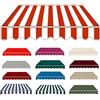 Generic Tendone Parasole in Tela, Panno di Ricambio per Tende da Sole 2m 2.5m 3.0m 3.5m 4m 5m Telo di Ricambio per Tende da Sole Retrattile, Impermeabile Tessuto(Strisce bianche rosse,500x300cm)