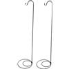 Baoblaze 2 Pezzi Supporti Tipo Gancio da Pastore per Esterni con Base Piatta, 120 Cm di Altezza Ganci Esterno Piante in Ferro per Campanelli Eolici, Piante, Mangiatoie Uccelli