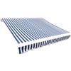 AUVYI Telo di copertura per tende da sole in tela blu e bianco, 5 x 3 m, tessuto di ricambio per tende da sole, per esterni, impermeabile, di alta qualità
