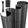 Joparri Canniccio in PVC, Tappetino 80 x 400 cm, Antracite, con Fascette per Cavi, Rivestimento per Balcone, 4 Pesi, Recinzione da Giardino, Protezione dal Vento, Resistente