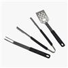EMPOTEC Set 3 Pezzi Utensili Attrezzi Barbecue BBQ Paletta Forchettone e Pinza in Acciaio Inox e Polipropilene Manici Antiscottatura Lunghezza 41cm Alta Qualità Linea Professionale