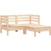vidaXL Divano da Giardino 2 Posti con Poggiapiedi Legno Massello Pino