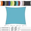 NINGOU Vela ombreggiante Quadrato 3.6x3.6m Impermeabile Tenda a Vela Parasole Protezione Solare Anti UV per Giardino Esterno Terrazza-Blu 2