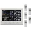 froggit Termometro radio DL5000 - Radio Meteo, data logger con 5 sensori radio (valutazione PC, temperatura, umidità, indice di calore, punto di rugiada)