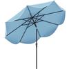 COSTWAY Ombrellone da Giardino 271/270 cm con Manovella, Ombrellone da Spiaggia con Inclinazione Regolabile, con 8 Stecche, per Giardino, Spiaggia e Balcone (Blu, 270 cm)