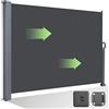 Sonnewelt Schermo di privacy estensibile 180x300cm Parabrezza, schermo solare, tenda a rullo laterale Viene fornito con cappuccio anti-collisione e fibbia fissa, grigio