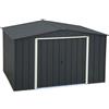 Ezooza Casetta da Giardino Premium Duramax by 2422 x 3221x 1961 mm in Metallo Grigio 10 x 8: Soluzione Robusta e spaziosa