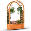COSTWAY Letto da Giardino Rialzato in Legno, Orto Rialzato Verticale con Griglia, Tetto Curvo, Fodera e Drenaggio, Fioriera Grande per Cortile, Giardino e Patio, 83 x 36 x 146 cm