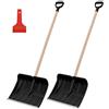 KOTARBAU® Set pala da neve per auto 40 cm con manico in legno 131 cm + raschietto ghiaccio auto set pala da neve per auto per la rimozione della neve grattacieli auto, 2 pezzi. Pala da neve/raschietto