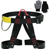 Nizirioo Imbracatura Da Arrampicata,Imbrago Arrampicata Per Mezzo Corpo Con Guanti,Cintura Di Sicurezza Imbrago Utilizzabile,Mezza Imbracatura Per Arrampicata Per Alpinismo, Arrampicata Sportiva