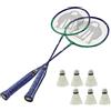 SPORTTEC Badminton set 2 racchette 6 palle, racchetta da badminton, volano, palla da badminton