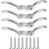 SYDARSYN 4Pcs 112mm Acciaio Inossidabile Bitta per Corda Ganci per Tacchette Bitta per Barca Gancio Nautica Bitta a Bandiera Gancio Bitta per Barche per Riparare Pennoni Alberi di Navi Teloni