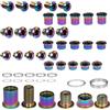 Albedel 5 pezzi per ogni singolo colorato/doppio/tripla corona bulloni viti colorate disco guarnitura dadi ruota catena + 10 rondelle argento adatto per bici da strada, mountain bike MTB (25 pezzi)
